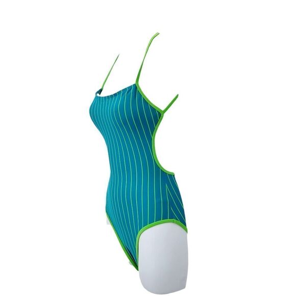 Y2K Green Stripes Swimwear Size: Small - Picture 3 of 9
